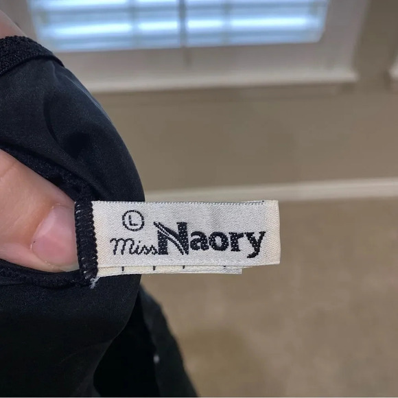 MISS NAORY of Italy Black Silk Blend Beaded Lingerie Slip US Size Small - Picture 5 of 7